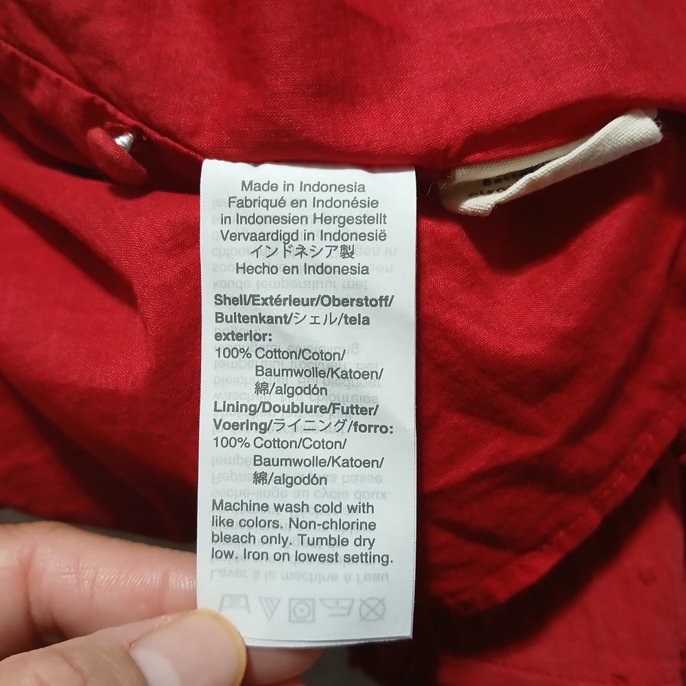 Madewell Red Swiss Dot Tiered Midi‎ Dress Tie Sleeve XS Cotton Keyhole Lined - Picture 8 of 8